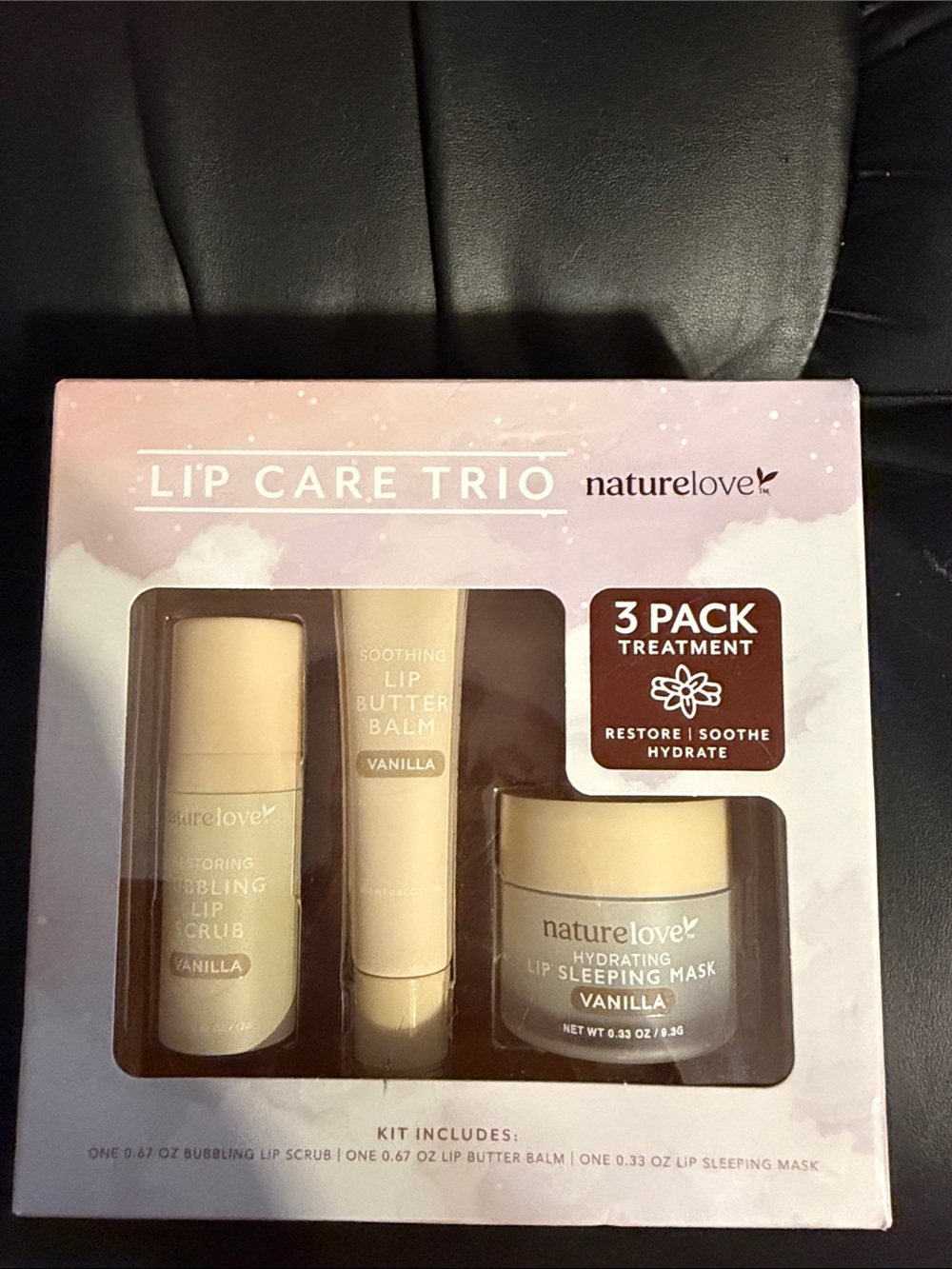 Vanilla Lip Care Trio - Hydrating Lip Scrub, Butter Balm & Sleeping Mask